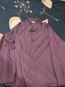 Men's Casual Purple Long Sleeve Shirt