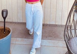White Wide-Leg Jeans
