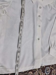 Chic White Collared Button-Up Shirt