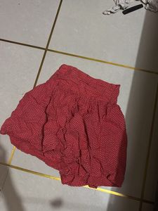 Charming Red Polka Dot Mini Skirt micky mouse skir