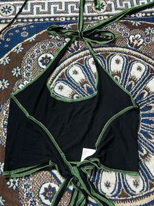 Black Halter Crop Top