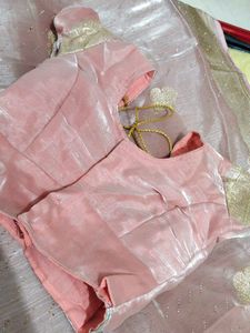 Pink Organza saree with blouse