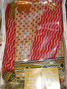 Saree Orange 🟠mix Multi Clr
