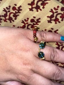 Set of 2 Handmade Beaded Rings-Boho Minimal Stac