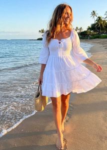 White Tiered Mini Dress