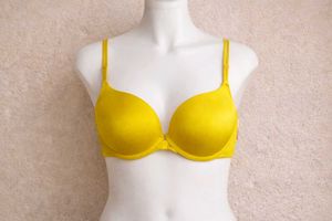 Vibrant Yellow Padded  push-up Bra