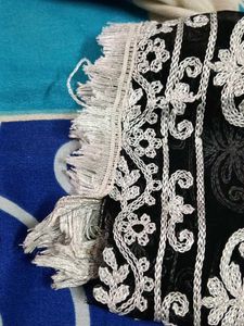 Elegant Black Kurta with White Embroidery