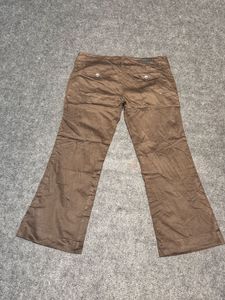 Bershka Y2K Chocolate Brown Cropped Flare Pants