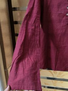 Maroon Band Collar Tunic