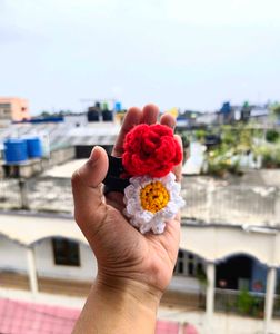 Crocheted Flower Hair Clips
