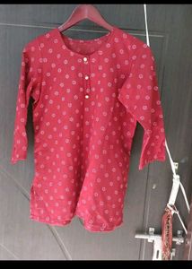 Maroon Floral Kurta top 2