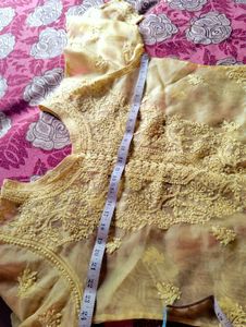 Elegant Yellow Embroidered Kurti Set