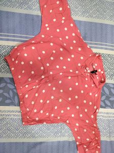 Cute Pink Polka Dot Top