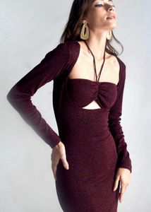 Sparkling Burgundy Bodycon Dress