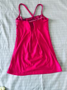 Vibrant Pink Lace Trim Camisole