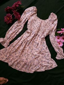 Floral Ruched Mini Dress