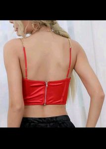 Red Satin Corset Top