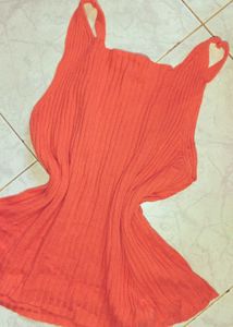 Vibrant Red Ribbed Tank Top