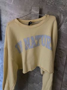 Yellow Cropped Sweatshirt
