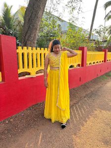 Stunning Yellow Embroidered Lehenga Set