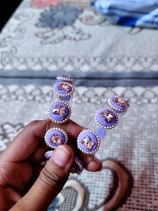 Chic Purple Beaded Bangles