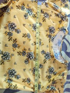 Yellow Floral Print Top &amp; Pants Set