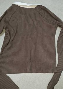 Brown Long Sleeve Top