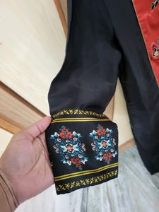Satin Silk Black Kurti