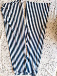 Navy Blue Striped Kurta Set with Necklace