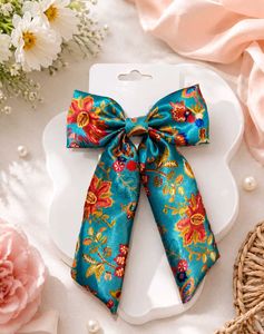 Floral Bow Hair Clip