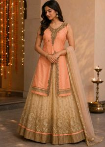 Lengha with Churidaar Suit Set Stunning 2-in-1