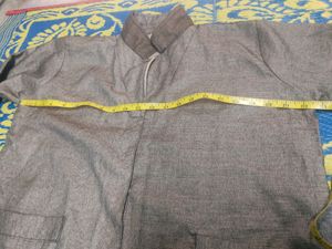 Gray Duster with Lace Trim