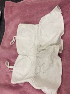 White Textured Bustier Top