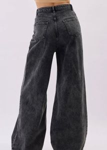 charcoal grey wide leg jean