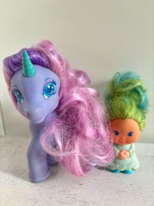 Vintage Unicorn and Doll Set