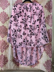 Pink Floral Tiered Ethnic Skirt