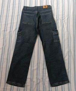 Women's Dark Wash Cargo Jeans