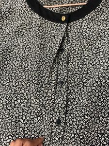 Vintage Floral Print Blouse