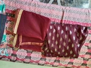Maroon embroidery gown Set
