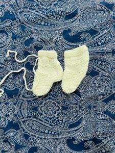 light yellow Handmade Baby Sweater Set