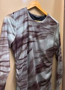 Zudio Ruched Long Sleeve Dress