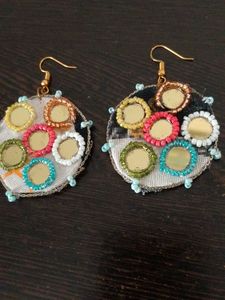 Handmade Mirror Work Earrings