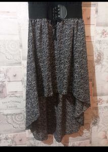 Chic High-Low Black &amp; Grey Dress