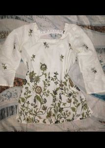 Embroidered White Kurta