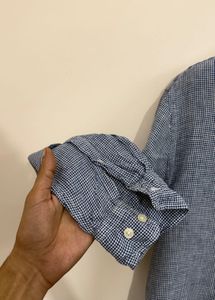 Men's Blue Checkered Casual Shirt