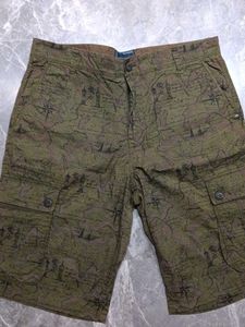 Men's Cargo Shorts with Map Print