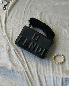 Fendi Black Embossed Clutch Bag