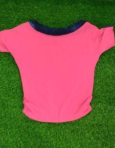 Pink Graphic Print Off-Shoulder Top