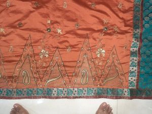 Brown,Blue Saree With Stitched Designer Blouse