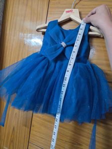 Sparkly Blue Tulle Dress with Headband